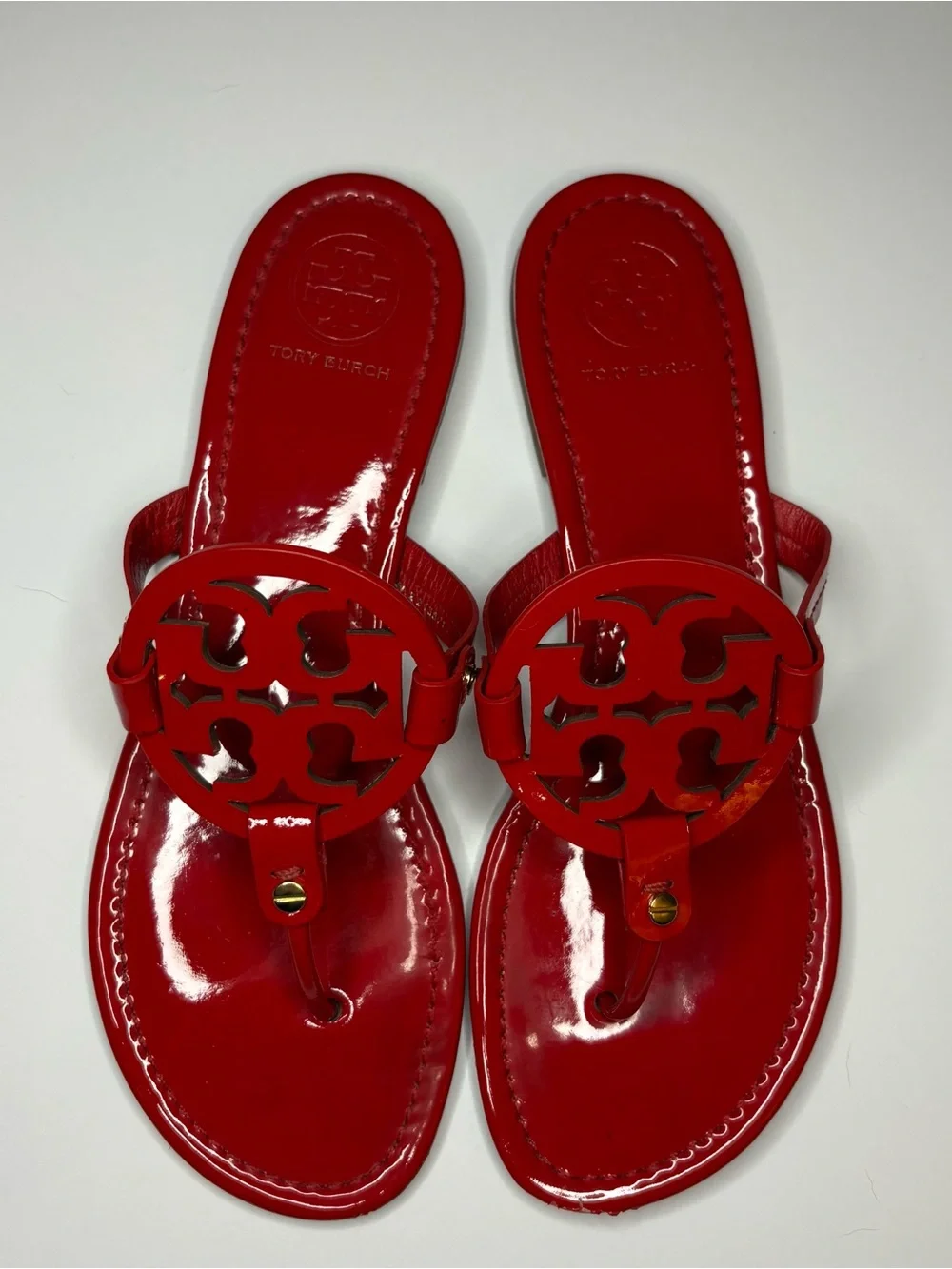 Tory Burch Miller Patent Sandals – Red – Size 10 - Picture 2 of 8